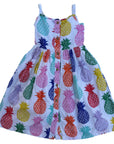 Mini Boden Girls Fun Sun Dress Colorful Pineapple Print