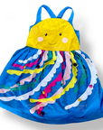 Mini Boden Girls Jellyfish Appliqué Summer Pinafore Dress – Moroccan Blue Pinnie