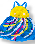 Mini Boden Girls Jellyfish Appliqué Summer Pinafore Dress – Moroccan Blue Pinnie