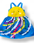 Mini Boden Girls Jellyfish Appliqué Summer Pinafore Dress – Moroccan Blue Pinnie