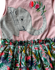 Mini Boden Girls Jungle Safari Elephant Cotton Dress
