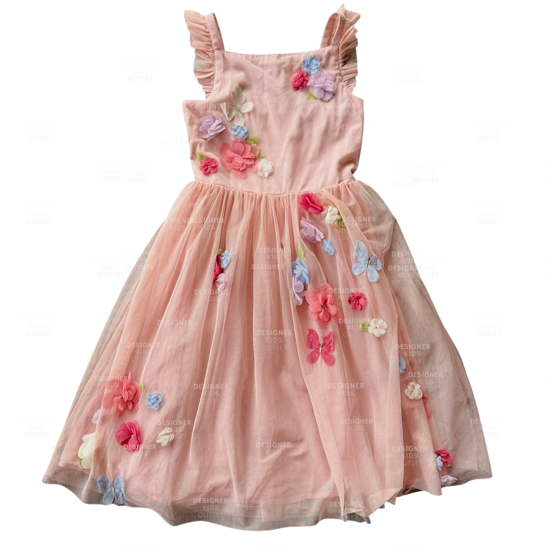 Mini Boden Girls Flutter Flower Appliqu Tulle Dress Dusty Pink Designer Kids Outlet Mini Boden Girls Flutter Flower Appliqu Tulle Dress Dusty Pink Designer Kids Outlet