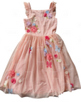 Mini Boden Girls Flutter Flower Appliqué Tulle Dress- Provence Dusty Pink