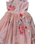 Mini Boden Girls Flutter Flower Appliqué Tulle Dress- Provence Dusty Pink