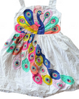 Mini Boden Girls Peacock Appliqué Party Dress