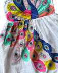 Mini Boden Girls Peacock Appliqué Party Dress