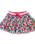 Mini Boden Girls Pleated Jersey Strawberry Patch Skort - Cosmos Pink