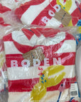 Mini Boden Kids' Striped Hooded Long Sleeve Cover-Up with Crab Appliqué - Bright Red & White