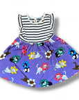 Mini Boden Girls Posie Frill Flower Cats Sleeve Dress - Aster Purple