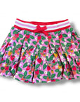 Mini Boden Girls Pleated Jersey Strawberry Patch Skort - Cosmos Pink