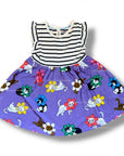 Mini Boden Girls Posie Frill Flower Cats Sleeve Dress - Aster Purple