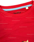 Mini Boden Girls Holiday Appliqué Long Sleeve Shirt - Christmas Red