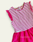 Mini Boden Girls Pink Striped Elephant Parade Tulle Dress