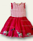 Mini Boden Girls Pink Striped Elephant Parade Tulle Dress