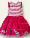 Mini Boden Girls Pink Striped Elephant Parade Tulle Dress
