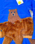 Mini Boden Boys Faux Fur Brown Bear Long Sleeve Tee – Royal Blue