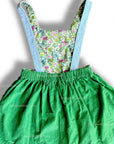 Mini Boden Girls Pond Scene Pinafore Dress - Iguana Green