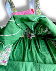 Mini Boden Girls Pond Scene Pinafore Dress - Iguana Green