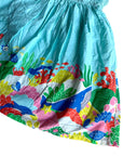 Mini Boden Girls Woven Coral Scene Dress Georgian Blue