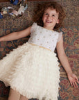 Pre-Loved Mini Boden Tulle Ruffle Party Dress Ivory