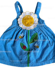 Pre-Loved Baby Mini Boden Daisy Appliqué Cord Pinnie Pinafore Girls