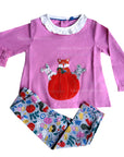 NWOT Baby Mini Boden Baby Girls' Fox Appliqué Top and Floral Leggings Set