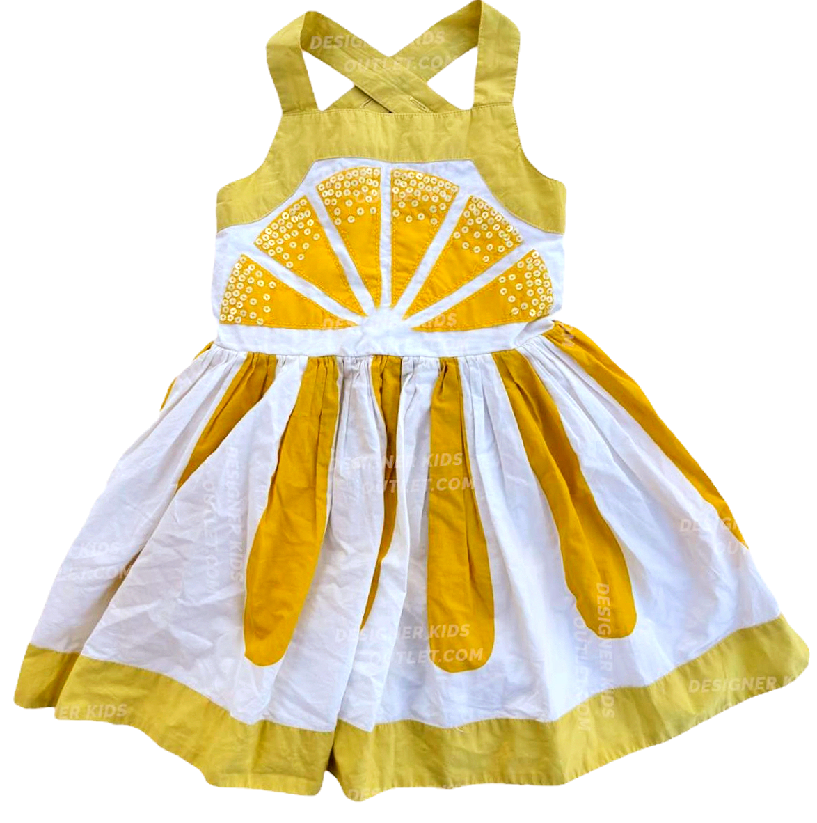 Mini Boden Lemon Embellished Dress in Daffodil Lemon Yellow – Designer Kids  Outlet