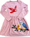 Pre-Loved Mini Boden Woodland Owl Whispers Long Sleeve Dress