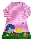 Pre-Loved Mini Boden Hedgehog Stripe Appliqué Adventure Dress