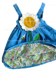Pre-Loved Baby Mini Boden Daisy Appliqué Cord Pinnie Pinafore Girls