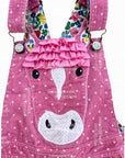 NWOT Mini Boden Appliqué Horse Dungarees Overall - Formica Pink