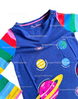 NWOT Mini Boden Appliqué Planet Pocket Tunic for Girls (Navy & Multi-Color)