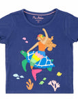 Mini Boden Girls Blue Mermaid Big Appliqué T-shirt