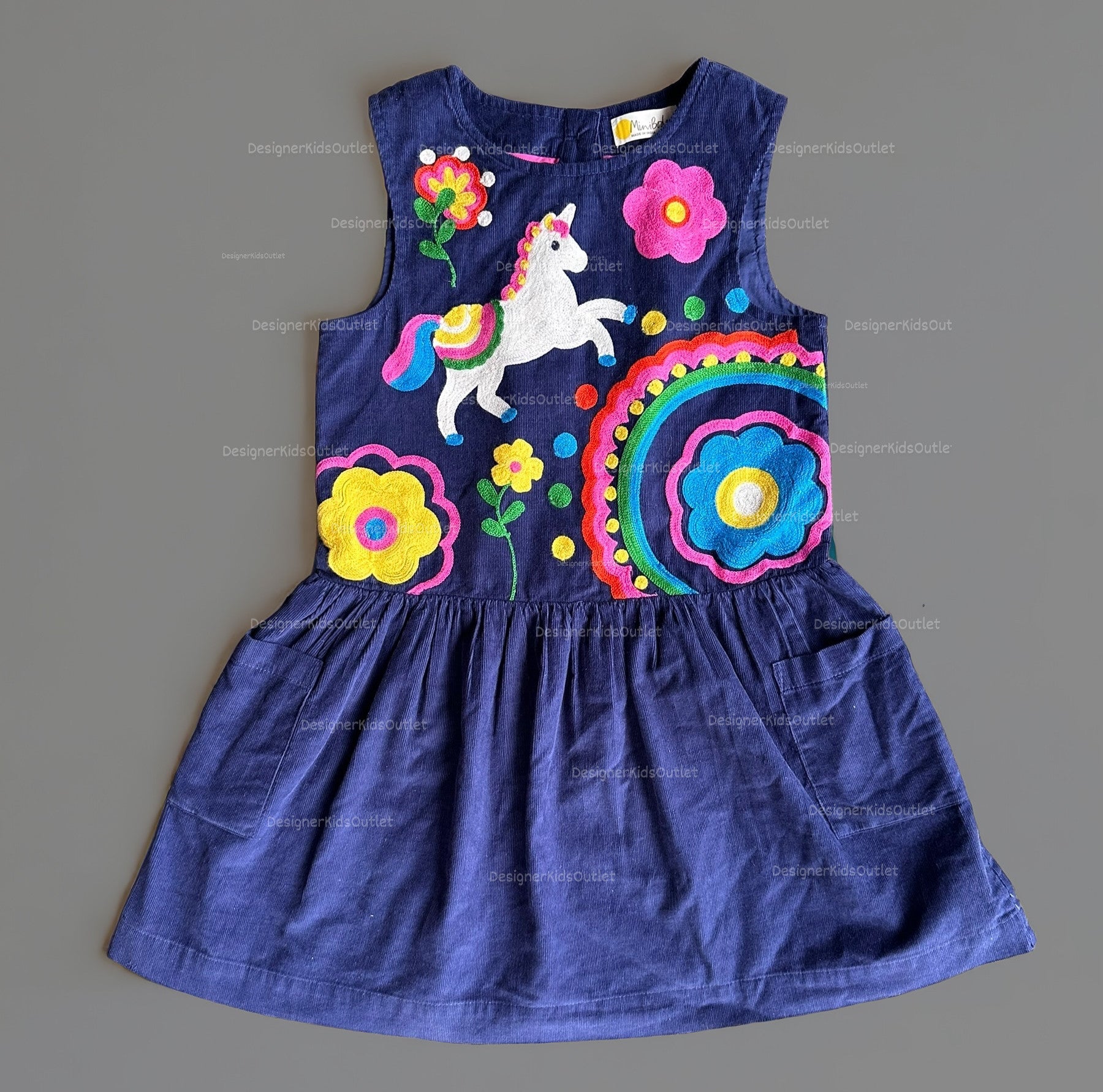 mini boden unicorn dress Pre-Loved Mini Boden Girls Blue Navy Cord Embroidered Unicorn Pinafore –  Designer Kids Outlet