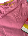 Mini Boden Girls' Pink Dino Tunic with Stripe Sleeves Dress