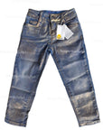 NWT Mini Boden Gold Metalic Denim Pants