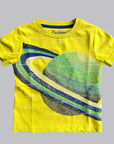 Mini Boden Boys Short Sleeve Space Tee SuperStitch Yellow Saturn