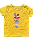 Mini Boden Girls Yellow Appliqué Ice cream Sundae T-shirt