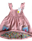 NWT Mini Baby Boden House Window Pockets Pinnie Dress Pinafore