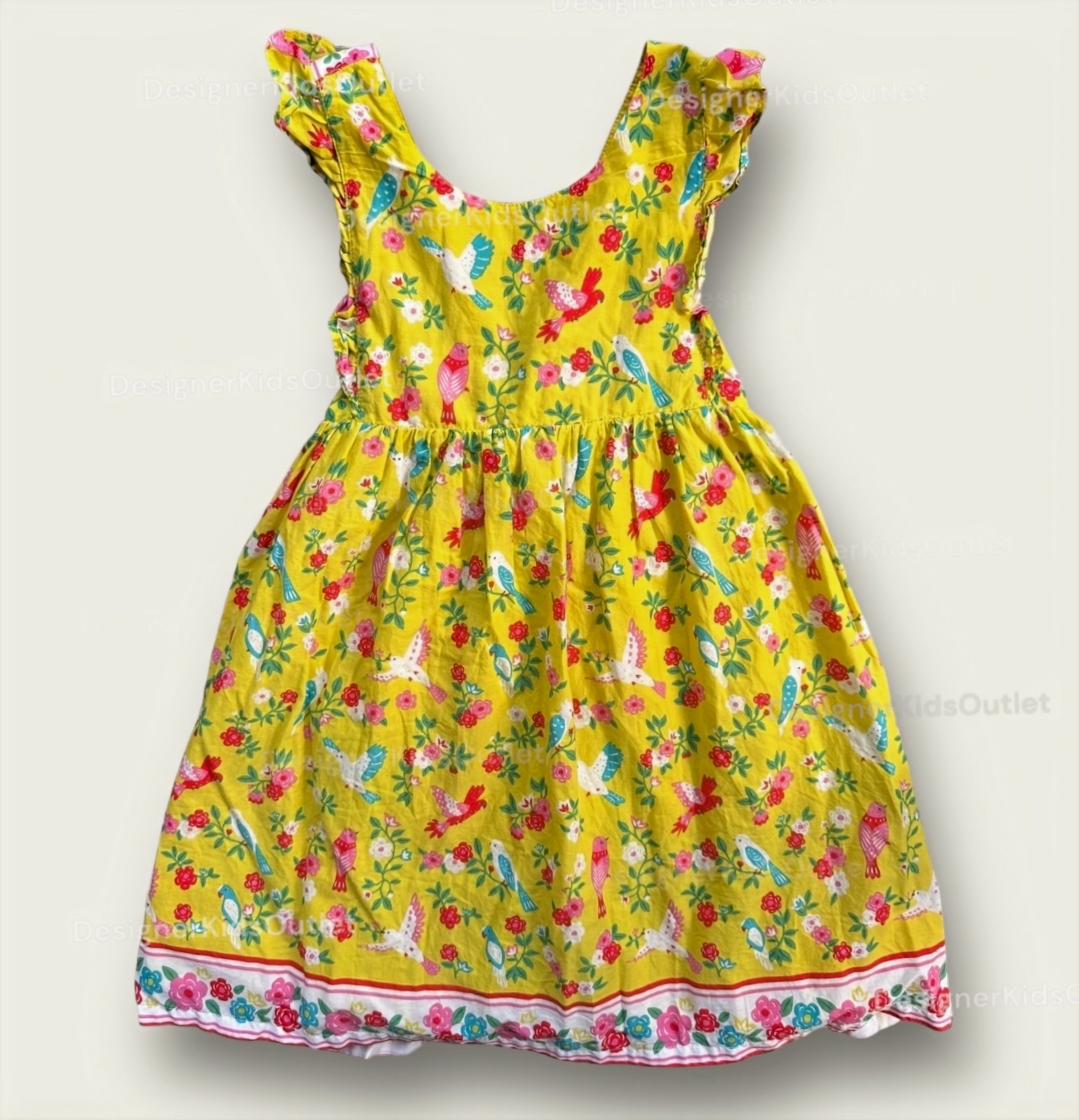 mini boden bow back dress Mini Boden Bow Back Dress Sweetcorn Yellow Tropical – Designer Kids Outlet