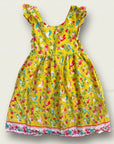 Mini Boden Bow Back Dress Sweetcorn Yellow Tropical