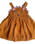 Pre-Loved Mini Boden Novelty Cord Pinnie Butterscotch Brown Hedgehog