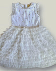 Pre-Loved Mini Boden Tulle Ruffle Party Dress Ivory