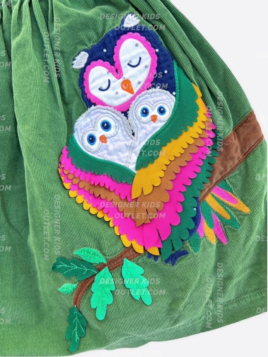 Mini Boden Appliqué Cord Pinafore Dress Olive Green Owls Pinnie – Designer  Kids Outlet