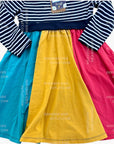 NWT Frugi Rainbow Ruffle Twirl Dress Long Sleeve