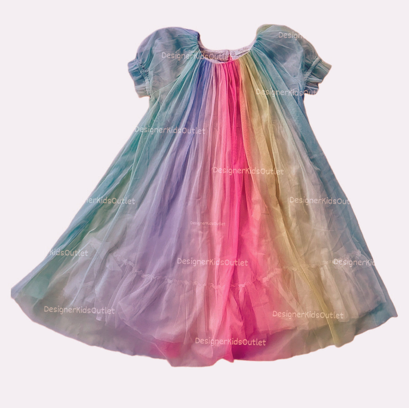 Mini Boden Girls Pastel Rainbow Dream Tulle Dress