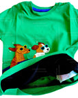 Mini Boden Boys Appliqué Bike Riding Surfboard Dog T-Shirt - Fresh Green