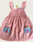 NWT Mini Baby Boden House Window Pockets Pinnie Dress Pinafore