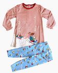 Mini Boden Girls Play Set Sky Blue Snow Bunnies Sledding And Leggings Baby Boden