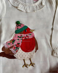 Mini Boden Baby Girls Appliqué Top & Leggings Play Set Boto Pink Robins